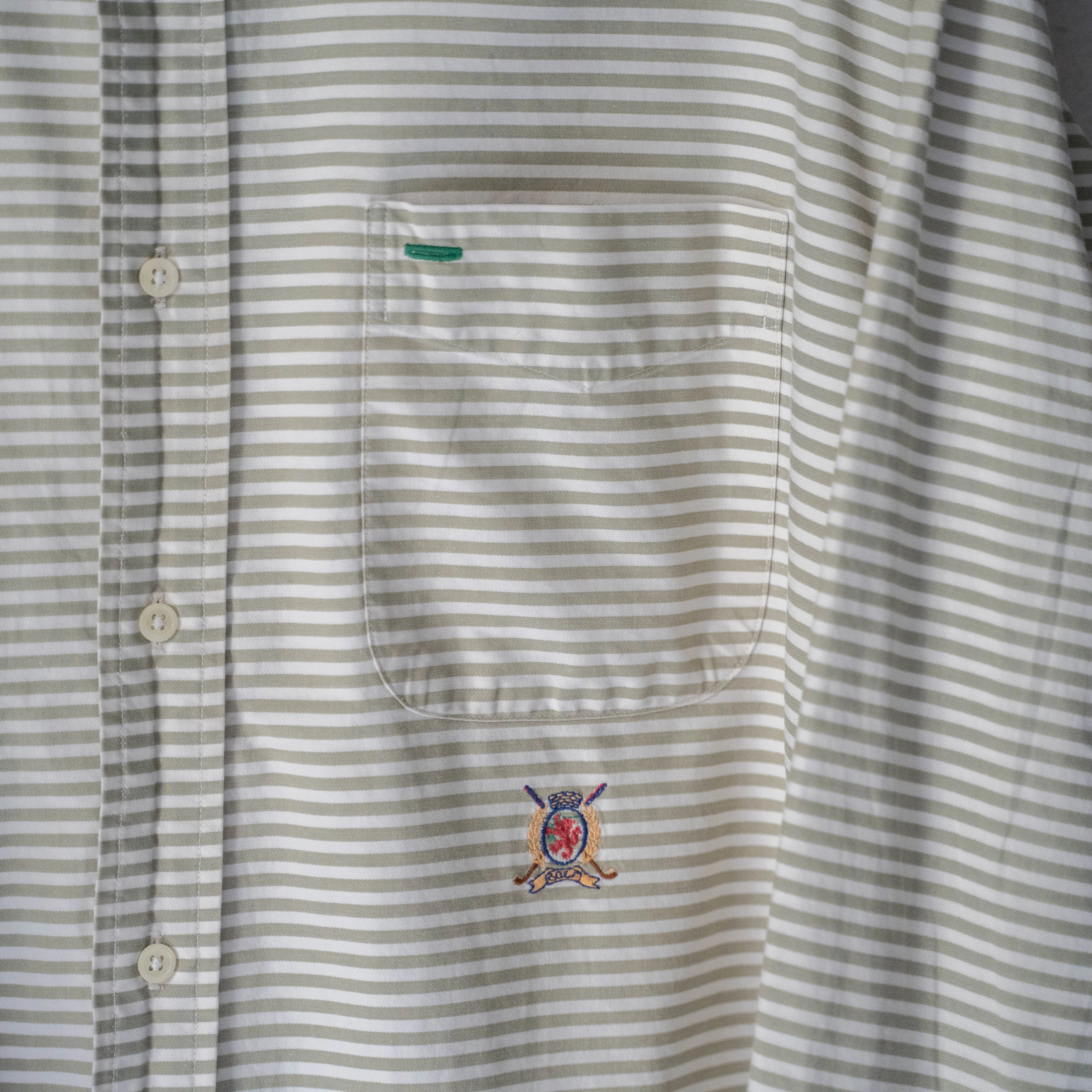 1990s 'TOMMY HILFIGER' collar less border shirt