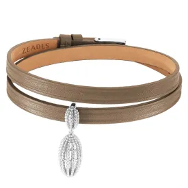 2 in 1, Choker and Bracelet JARDIN EXOTIQUE 6DT Taupe SI