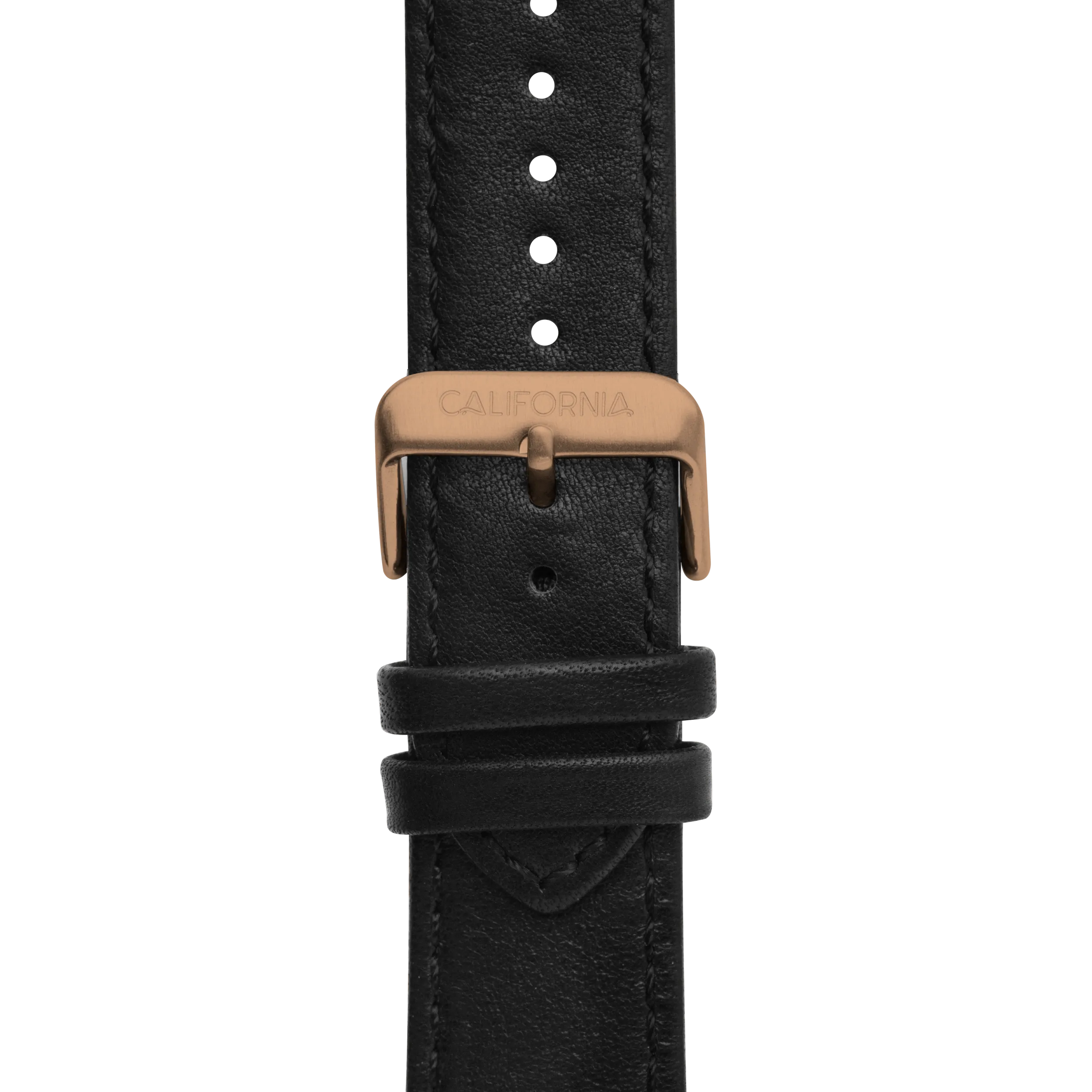 22mm Leather Black Rose Gold