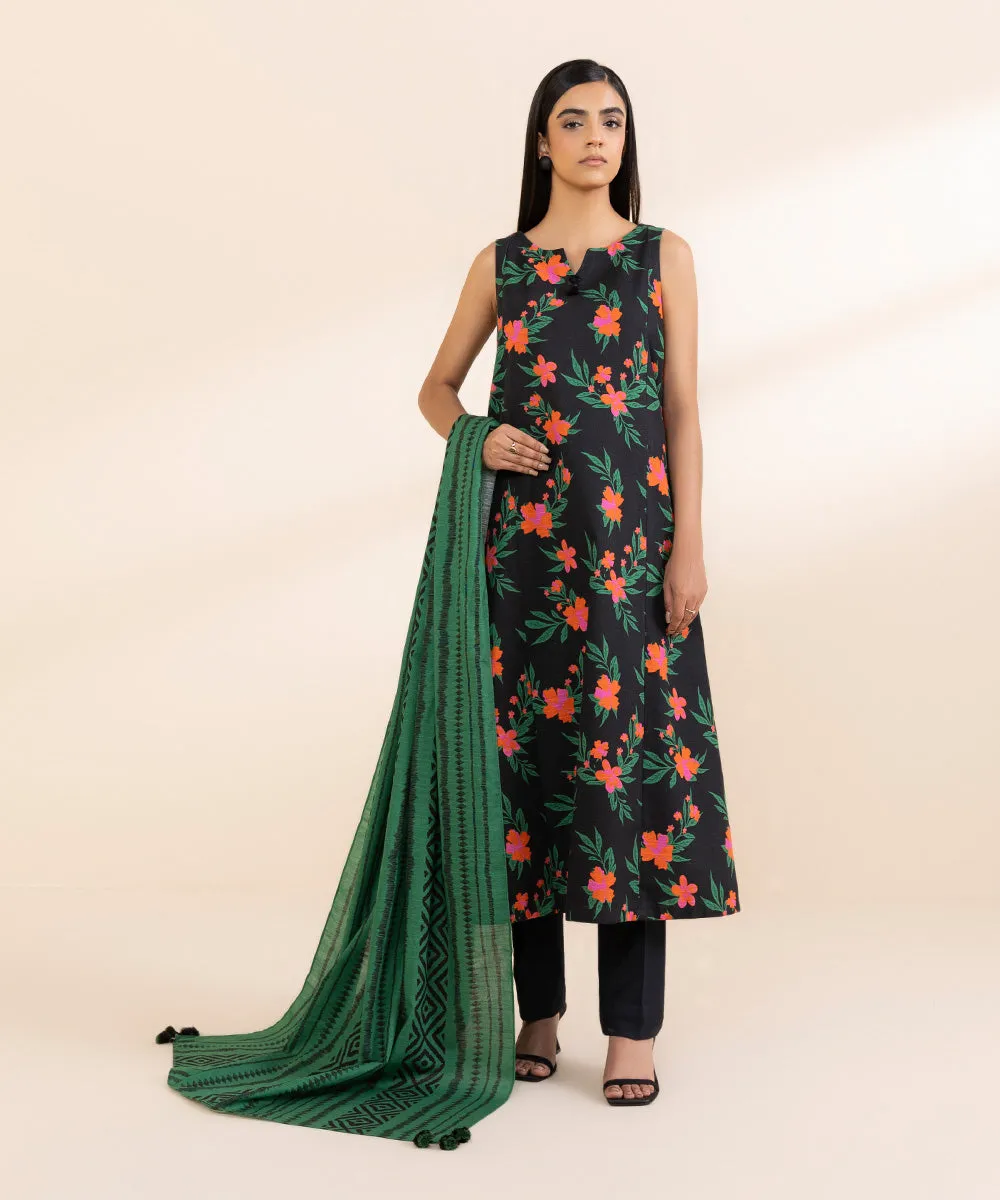 3 Piece - Printed Cambric Suit