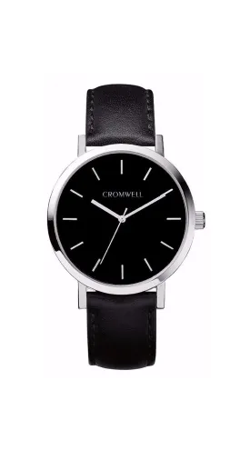 38mm "San Mateo" - Silver Case with Black Face