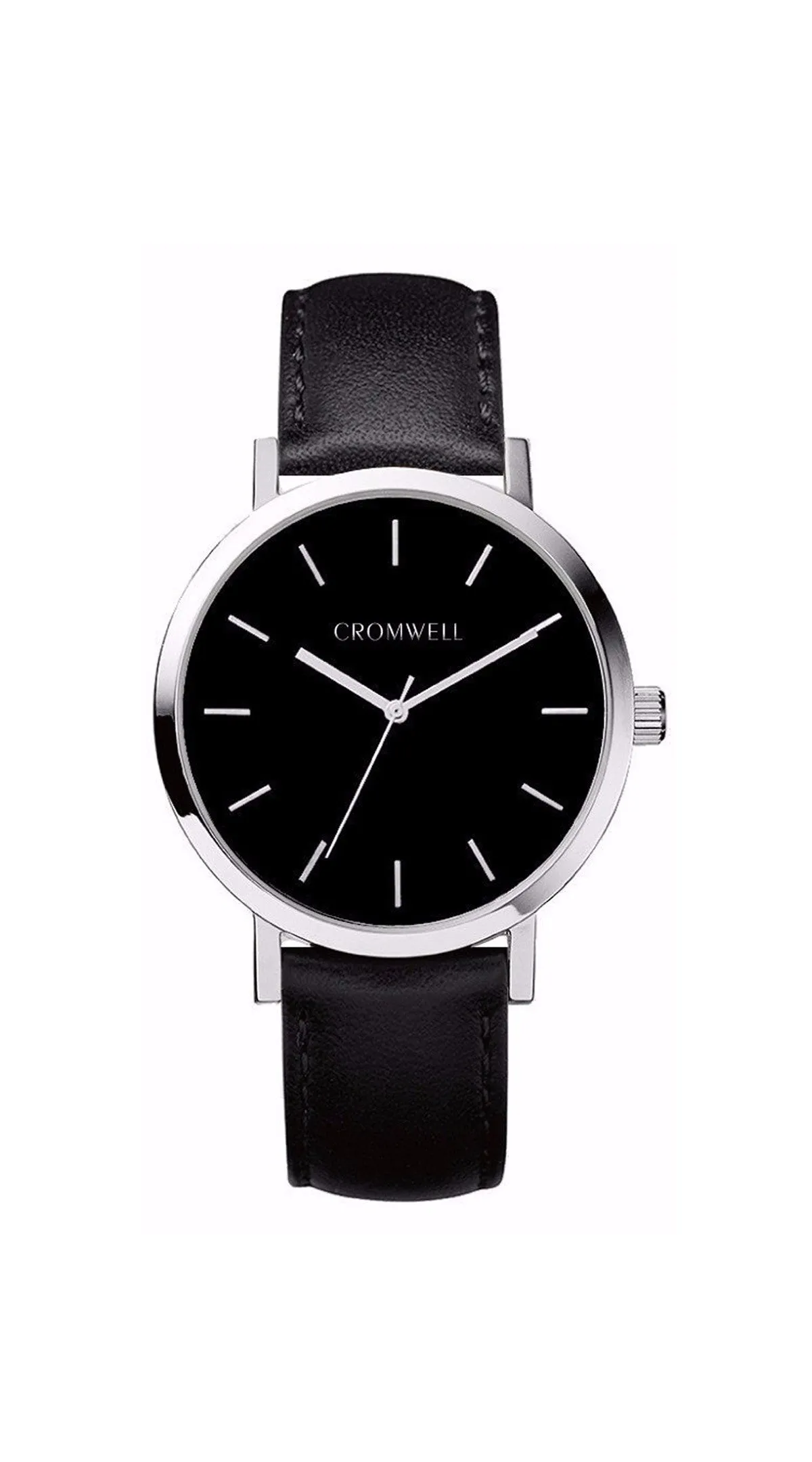 38mm "San Mateo" - Silver Case with Black Face