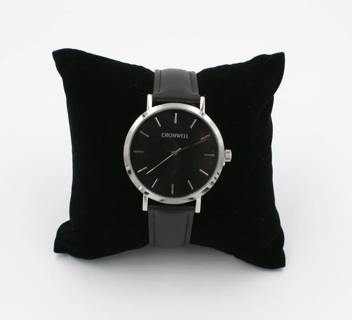 38mm "San Mateo" - Silver Case with Black Face