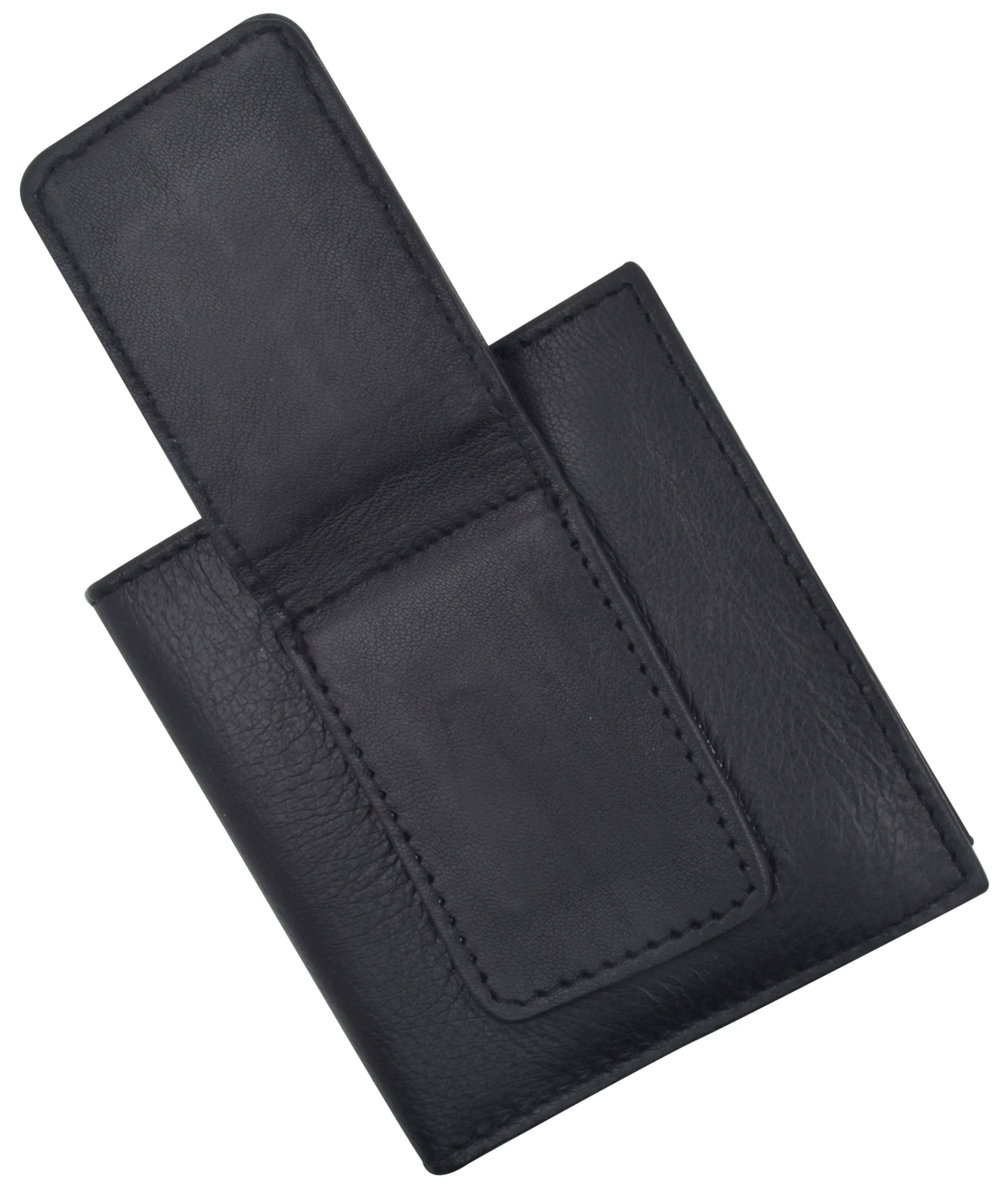 80wBK/Mens Genuine Leather Credit Card ID Holder Bifold Money Clip Wallet