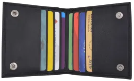 80wBK/Mens Genuine Leather Credit Card ID Holder Bifold Money Clip Wallet
