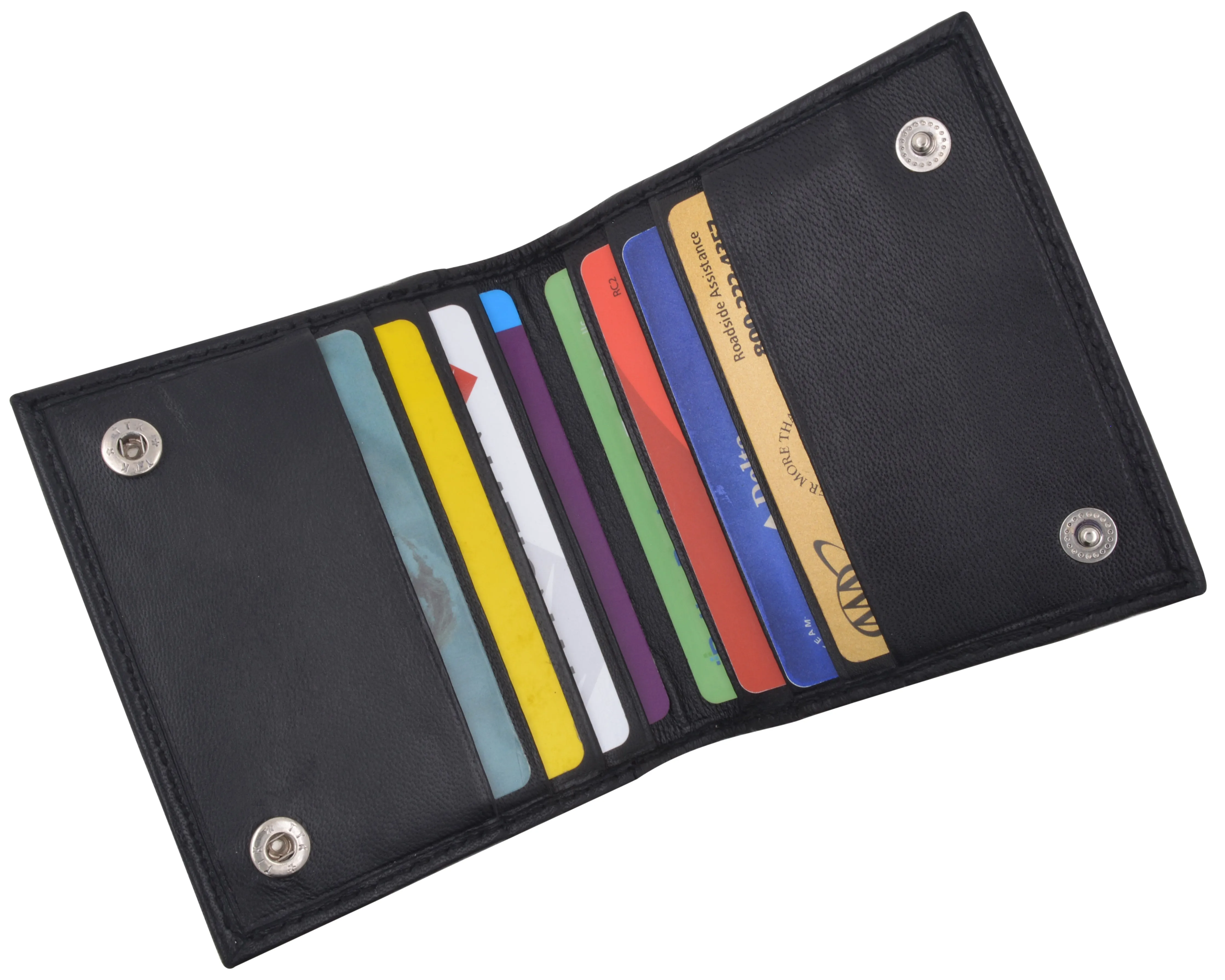 80wBK/Mens Genuine Leather Credit Card ID Holder Bifold Money Clip Wallet