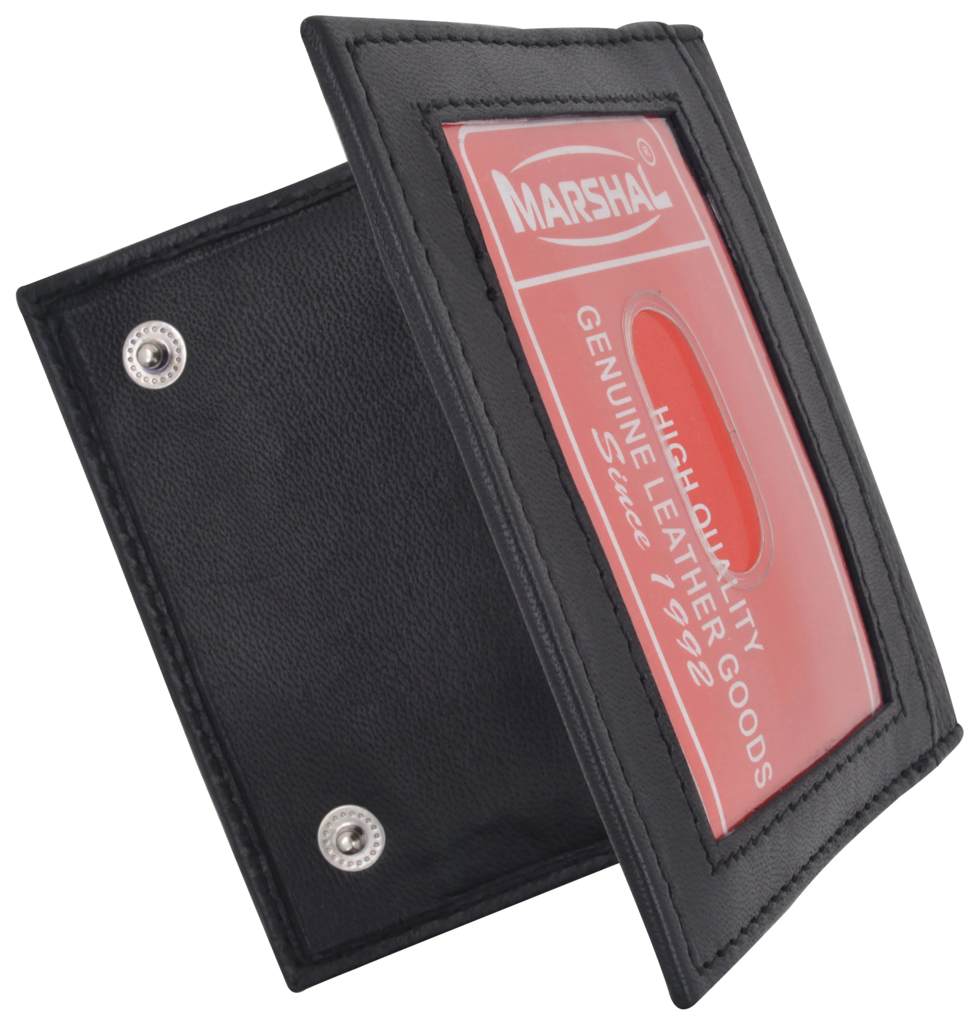80wBK/Mens Genuine Leather Credit Card ID Holder Bifold Money Clip Wallet