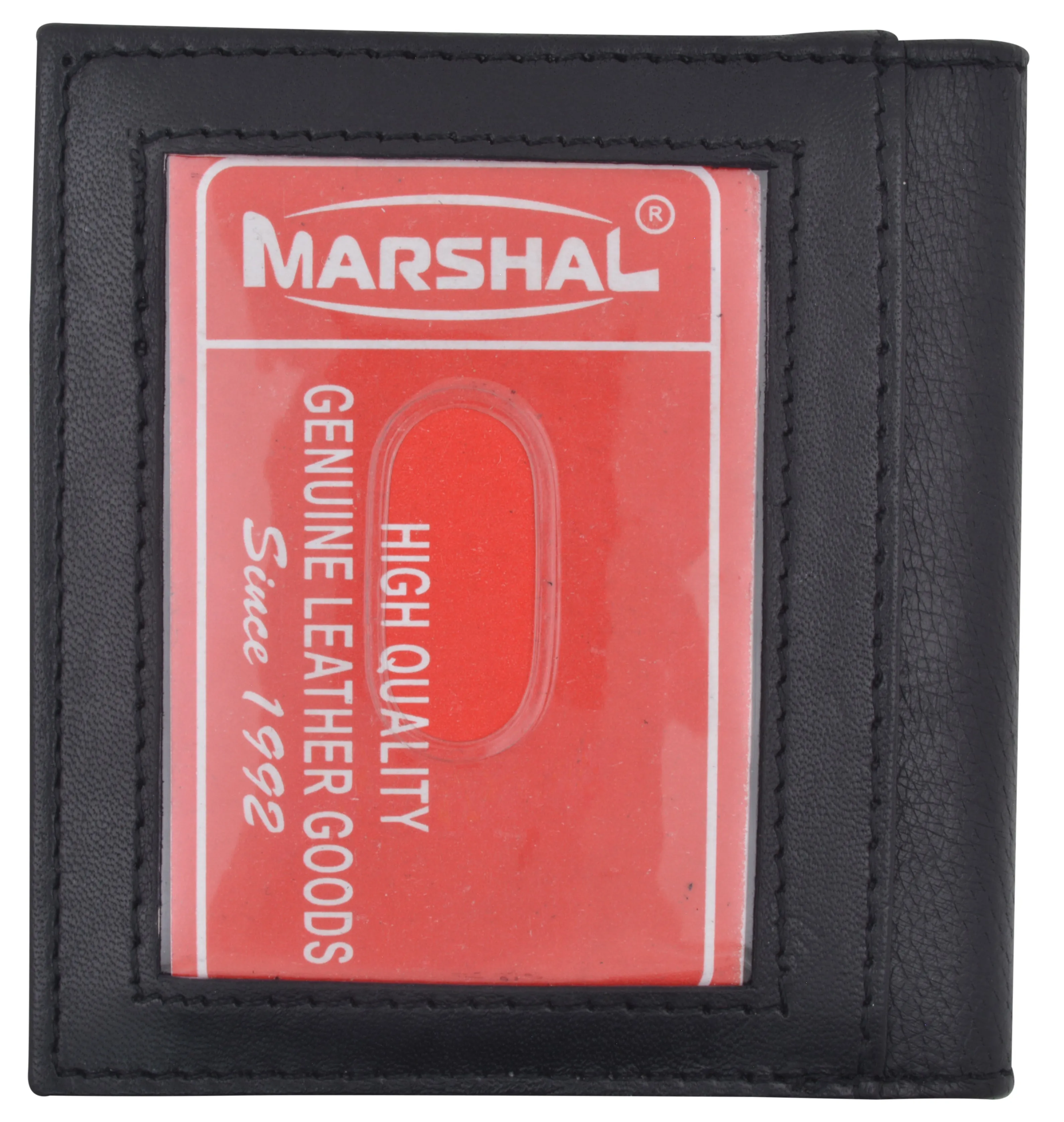 80wBK/Mens Genuine Leather Credit Card ID Holder Bifold Money Clip Wallet