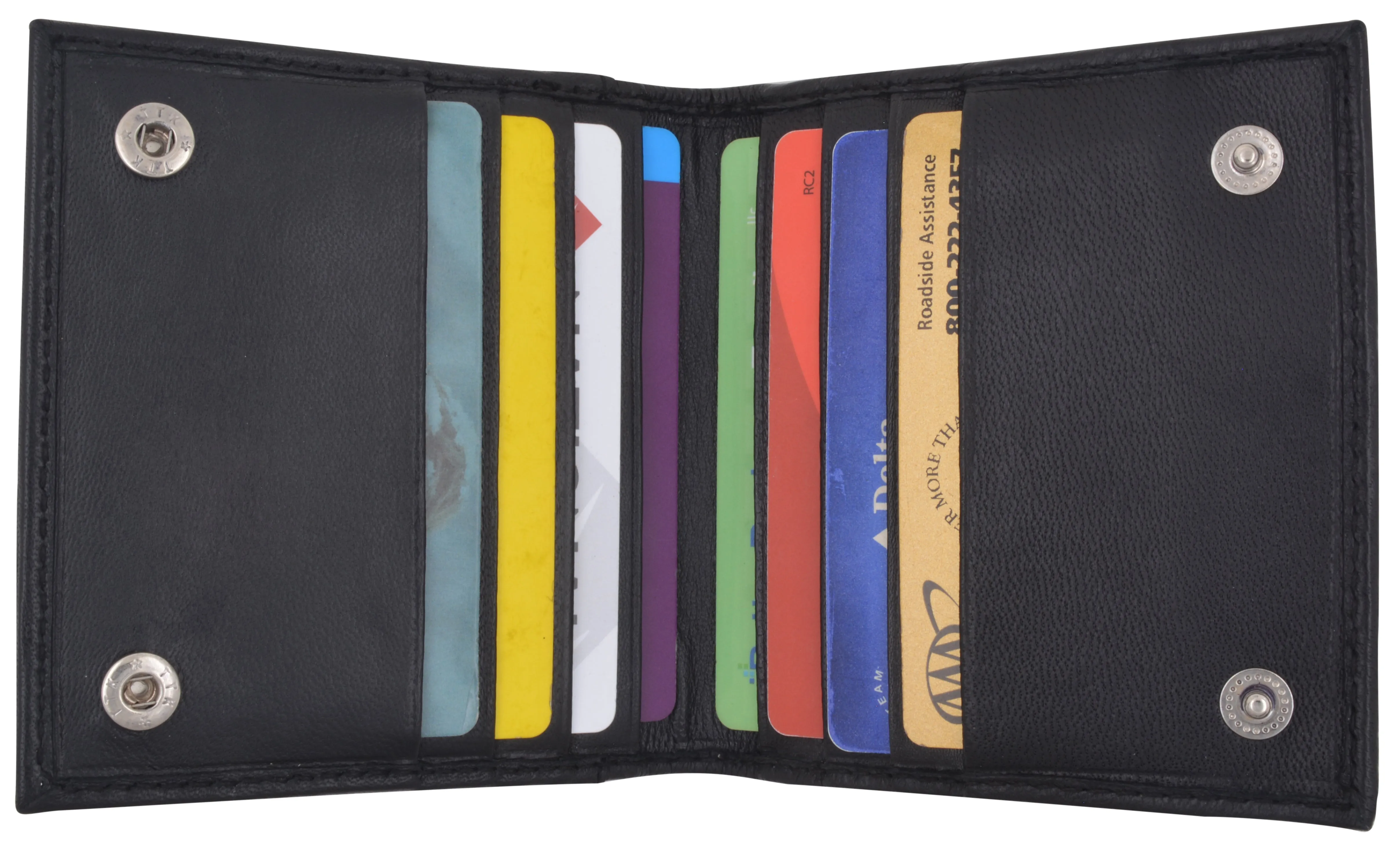 80wBK/Mens Genuine Leather Credit Card ID Holder Bifold Money Clip Wallet