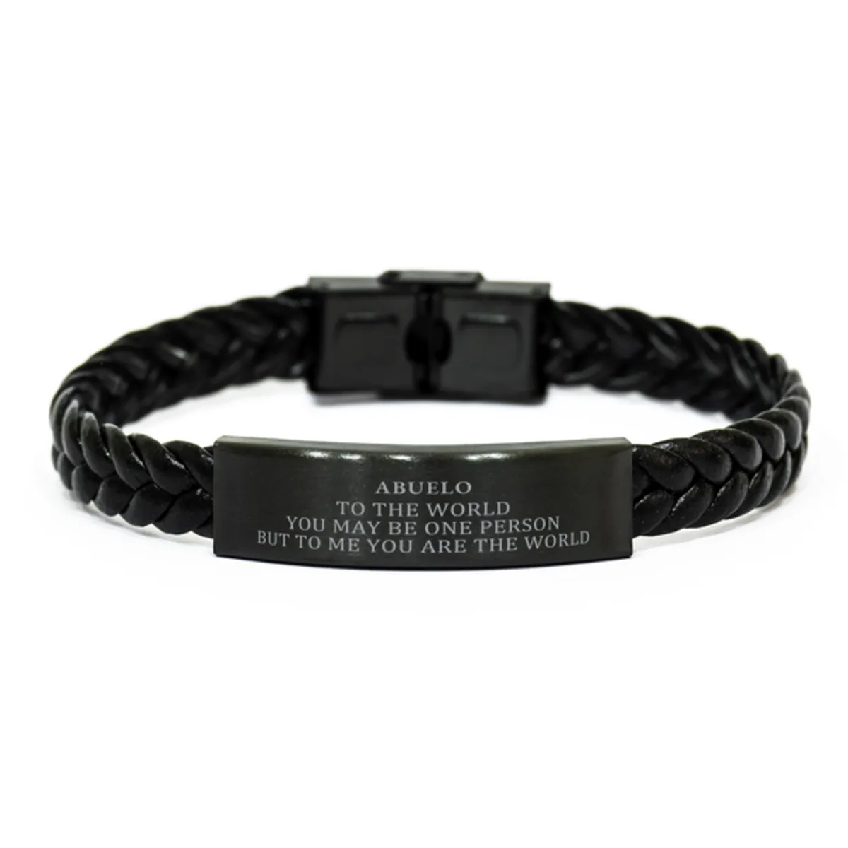 Abuelo Gift. Birthday Meaningful Gifts for Abuelo, To me You are the World. Standout Appreciation Gifts, Braided Leather Bracelet for Abuelo