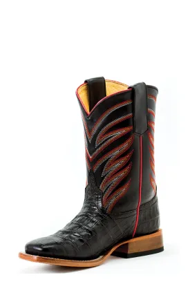 Anderson Bean Kids Boots - ABK3005 Black Caiman Print Bottom with Black Glove Top