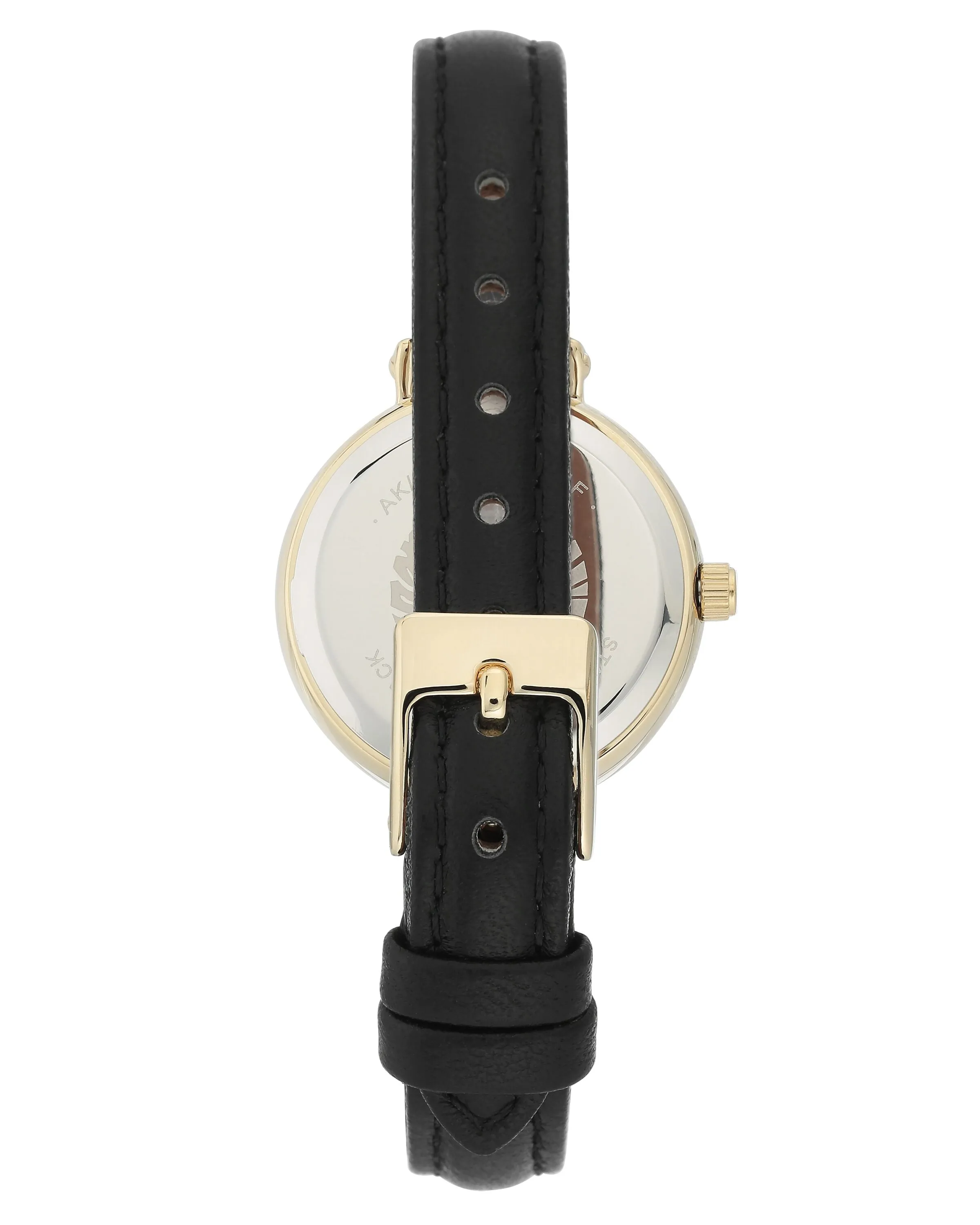Anne Klein Black Dial Black Leather Ladies Watch AK/3508BKBK