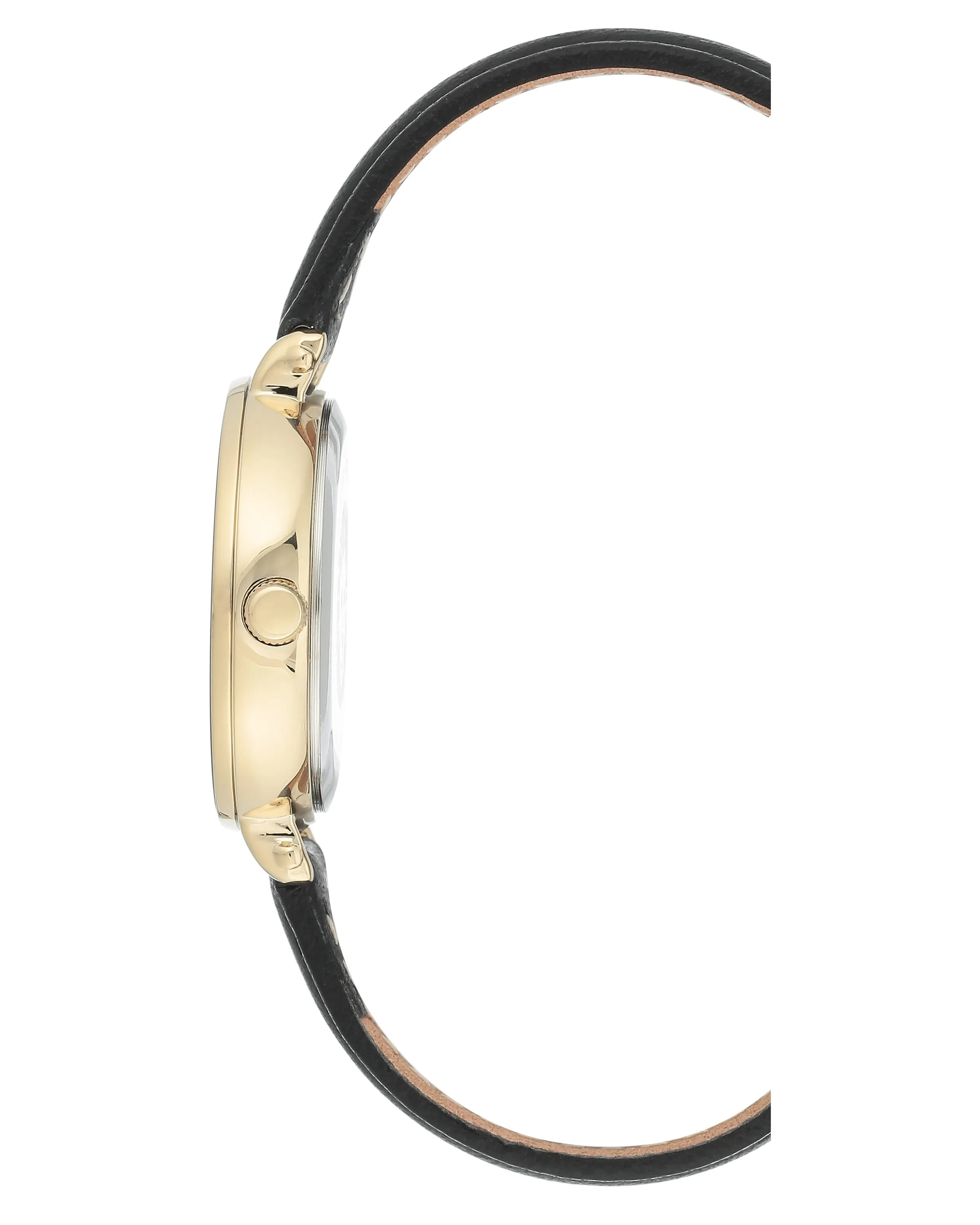 Anne Klein Black Dial Black Leather Ladies Watch AK/3508BKBK