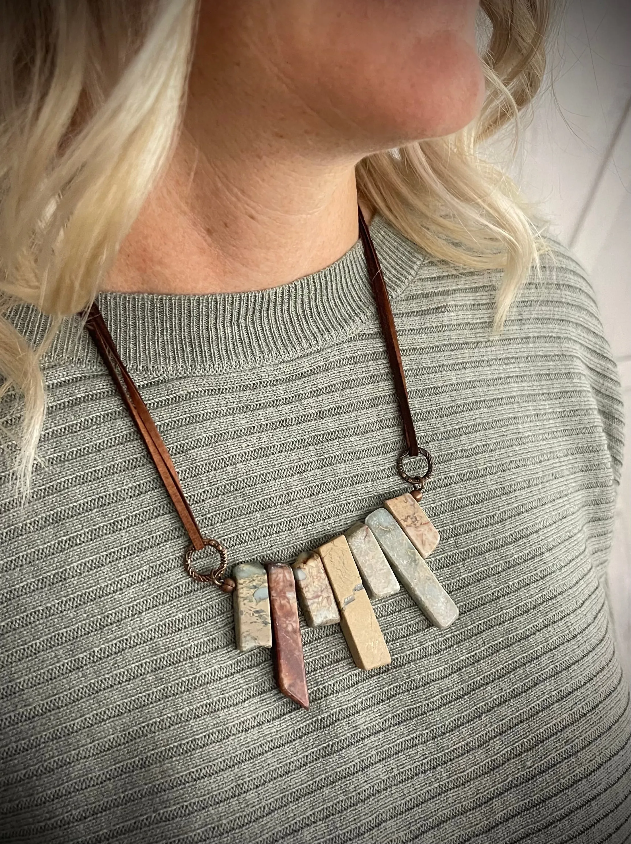 Aqua Terra Leather Cord Necklace