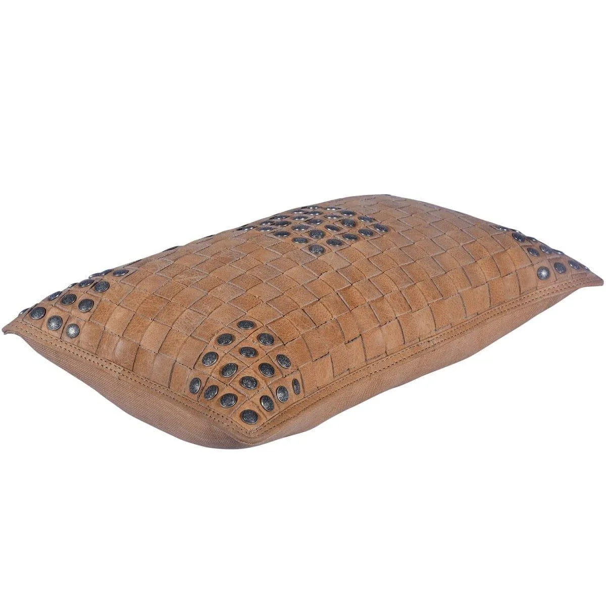 Basket Weave Genuine Leather Pillow
