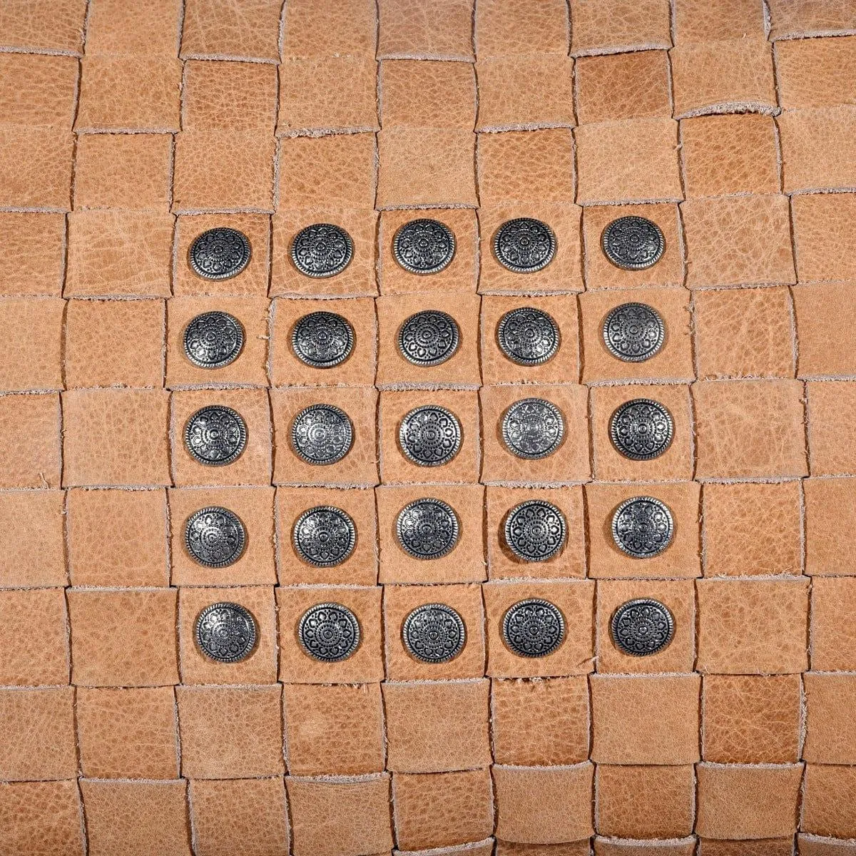 Basket Weave Genuine Leather Pillow