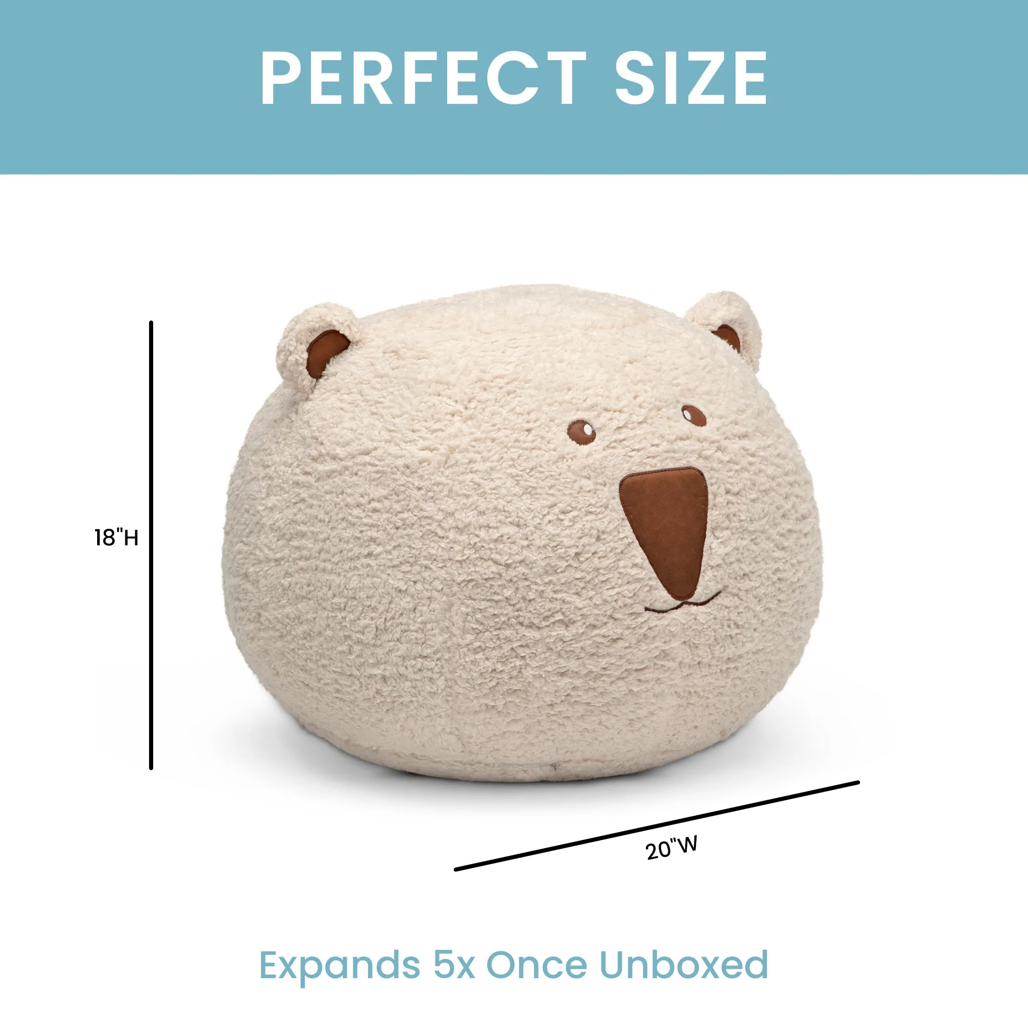 Bear Plush Foam Pouf Ottoman