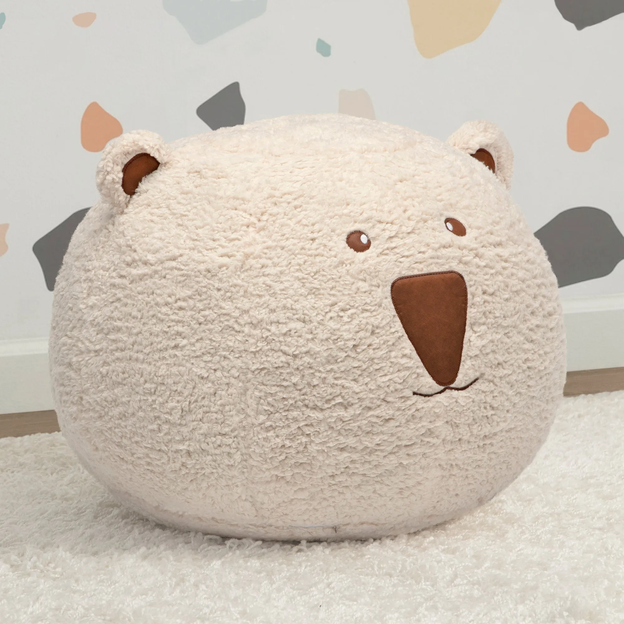 Bear Plush Foam Pouf Ottoman