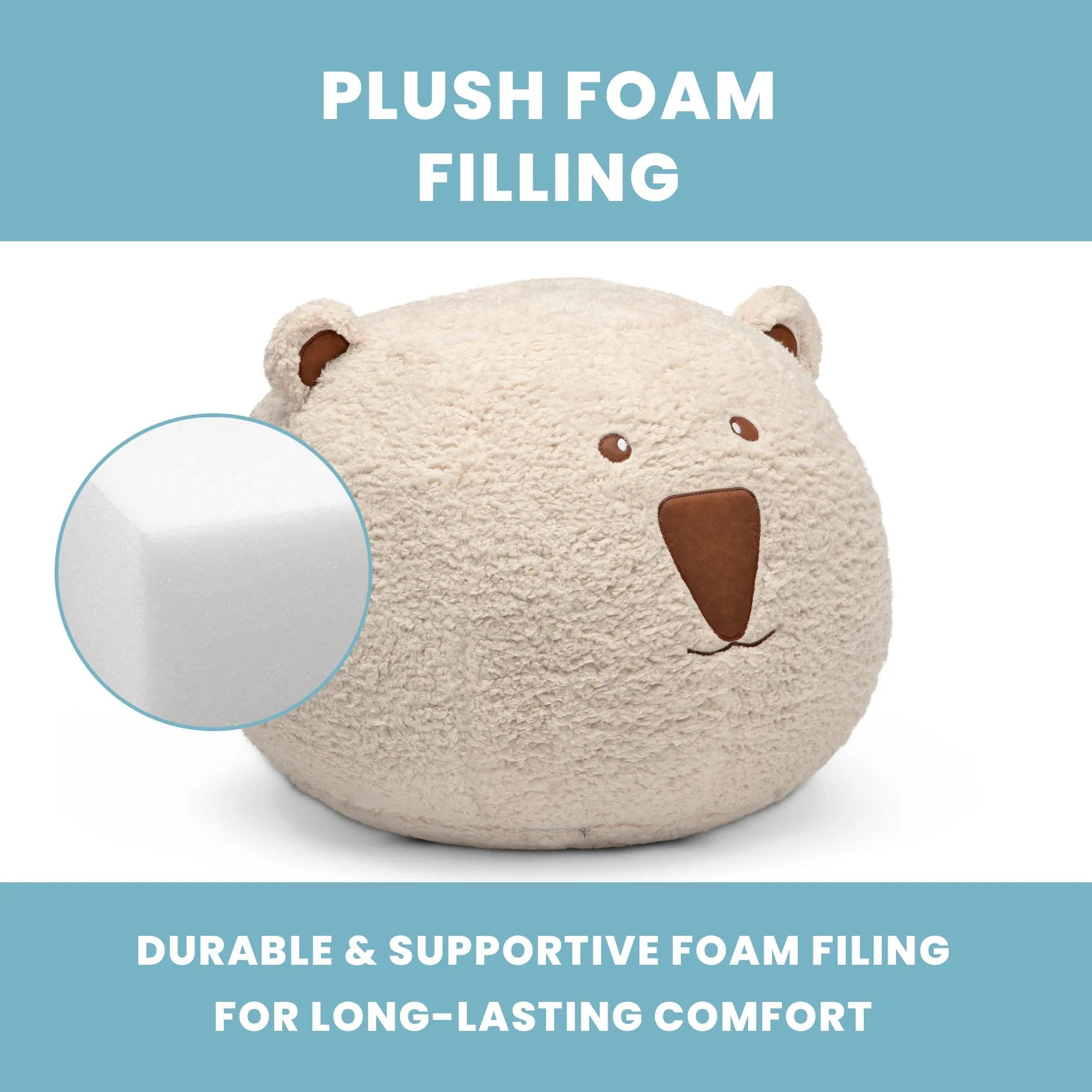 Bear Plush Foam Pouf Ottoman