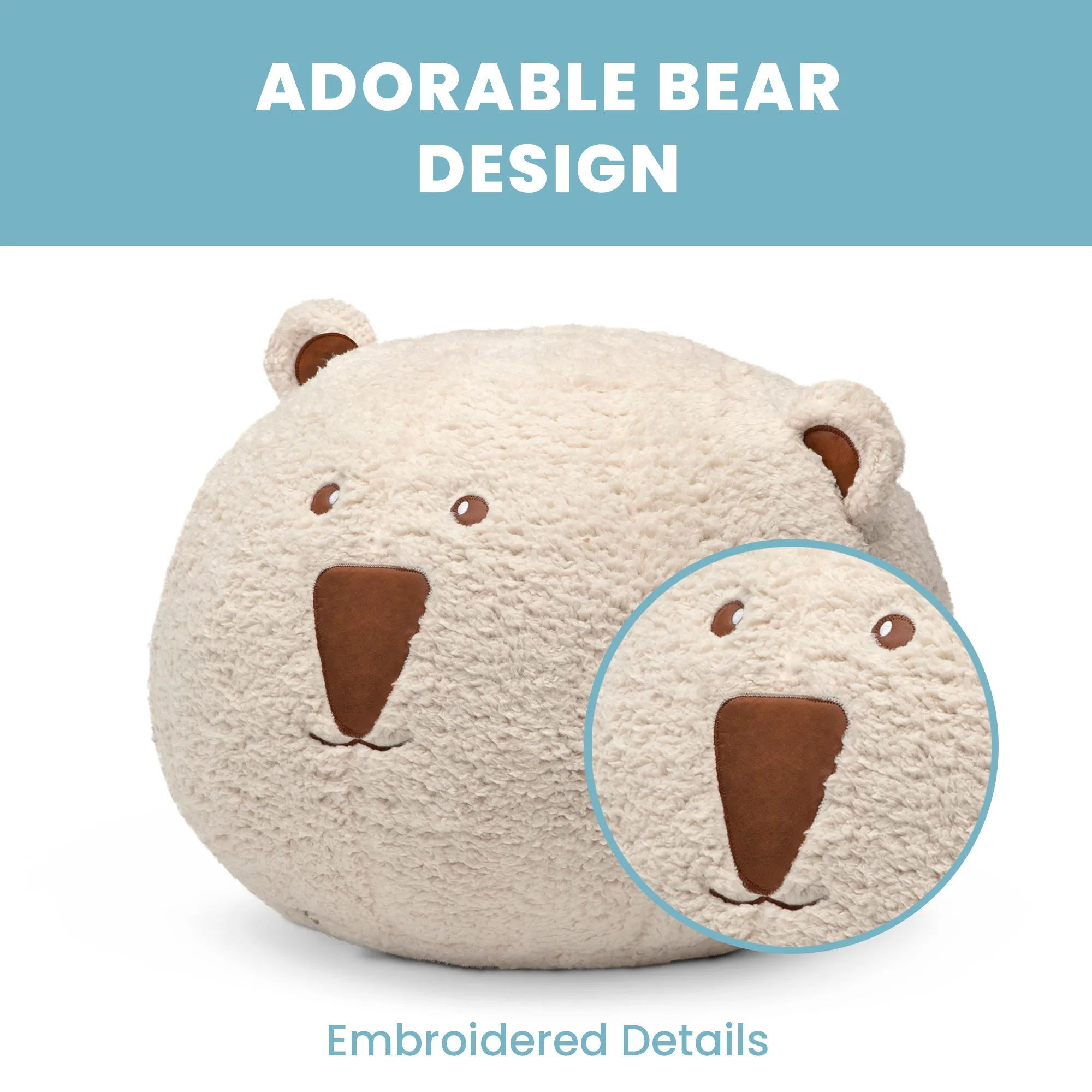 Bear Plush Foam Pouf Ottoman