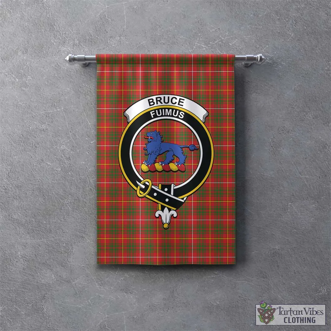 Bruce Modern Tartan Gonfalon, Tartan Banner with Family Crest