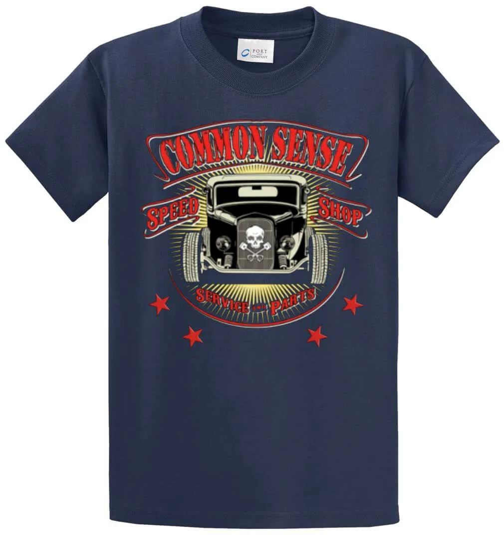 Common Sense Speed Shop Printed Tee Shirt