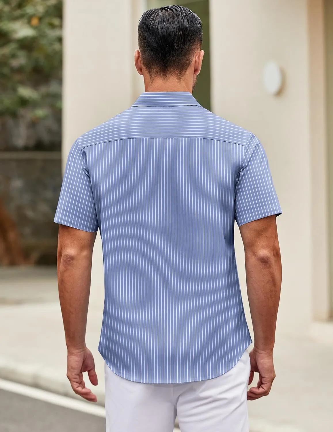 COOFANDY Mens Short Sleeve Casual Button Down Shirts Summer Untucked Dress Shirts with Pocket