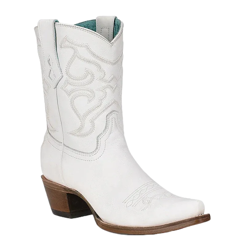 Corral Women's White Embroidery Ankle Boot