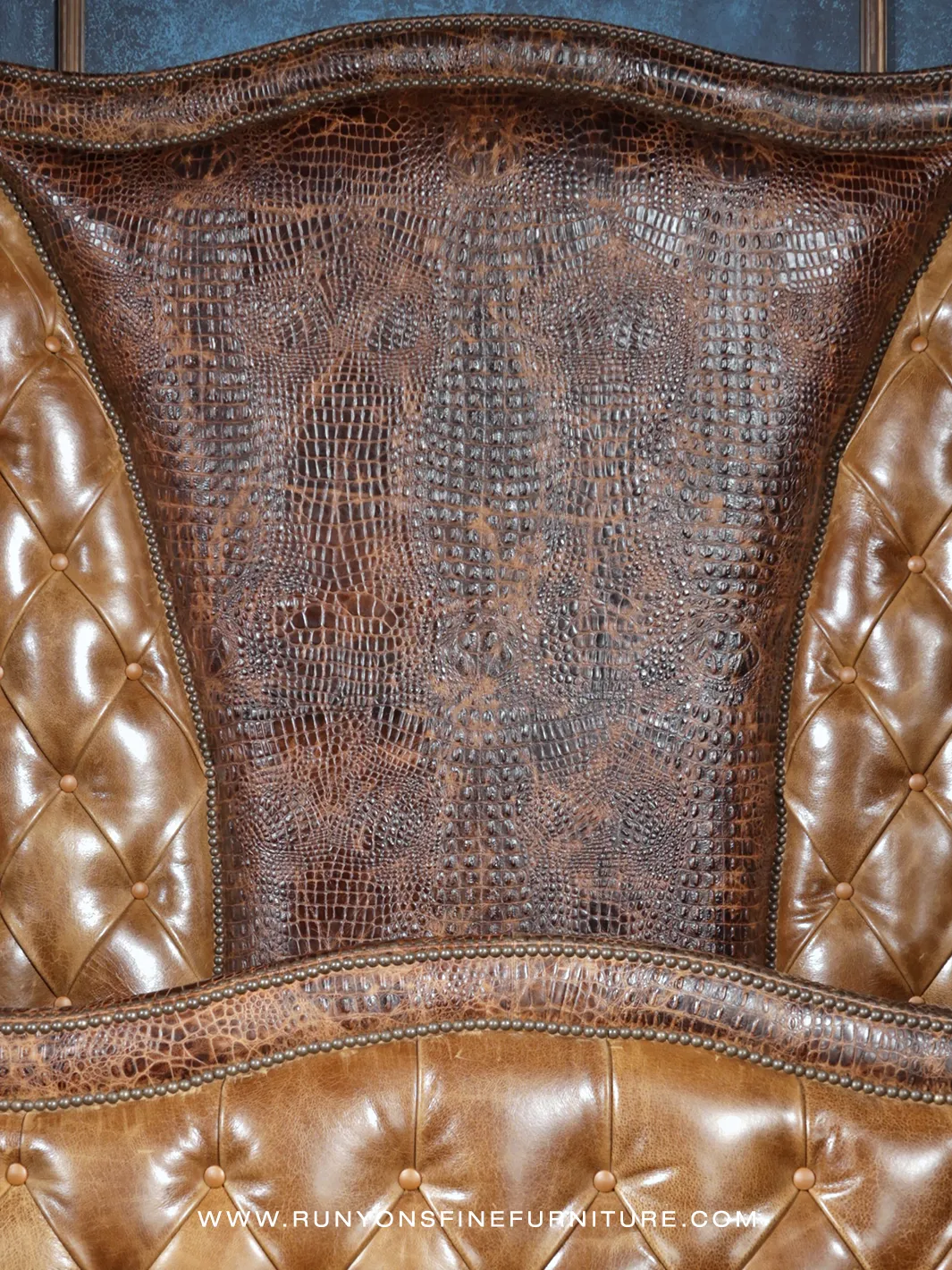 Crocodile Dundee Leather Tufted Bed