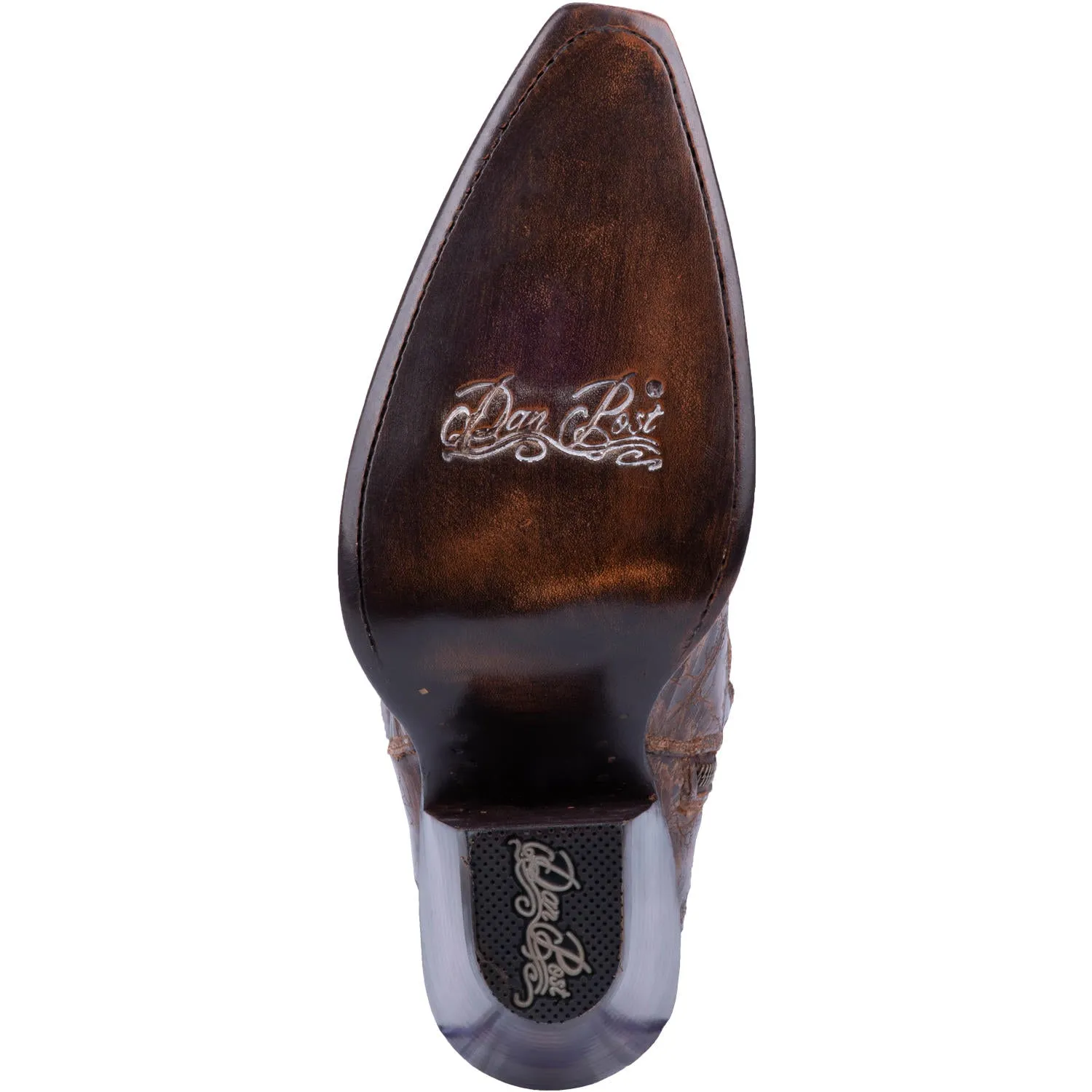 Dan Post Women's 20" Brown Jilted Snip Toe Leather Western Boot