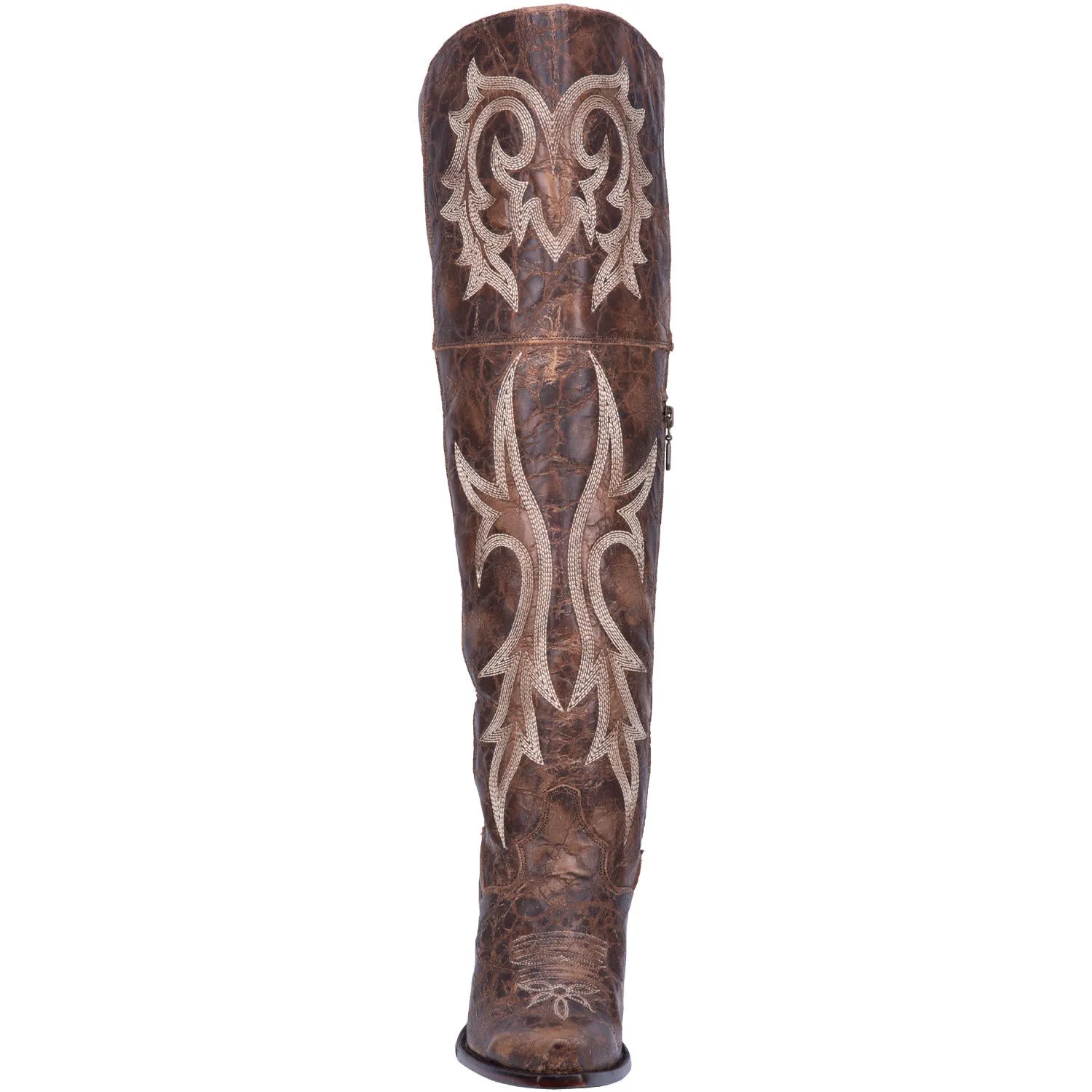 Dan Post Women's 20" Brown Jilted Snip Toe Leather Western Boot