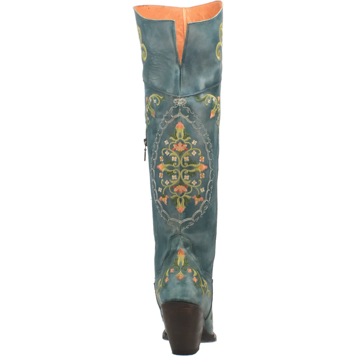 Dan Post Women's 20" Flower Child Turquoise Snip Toe Western Boot