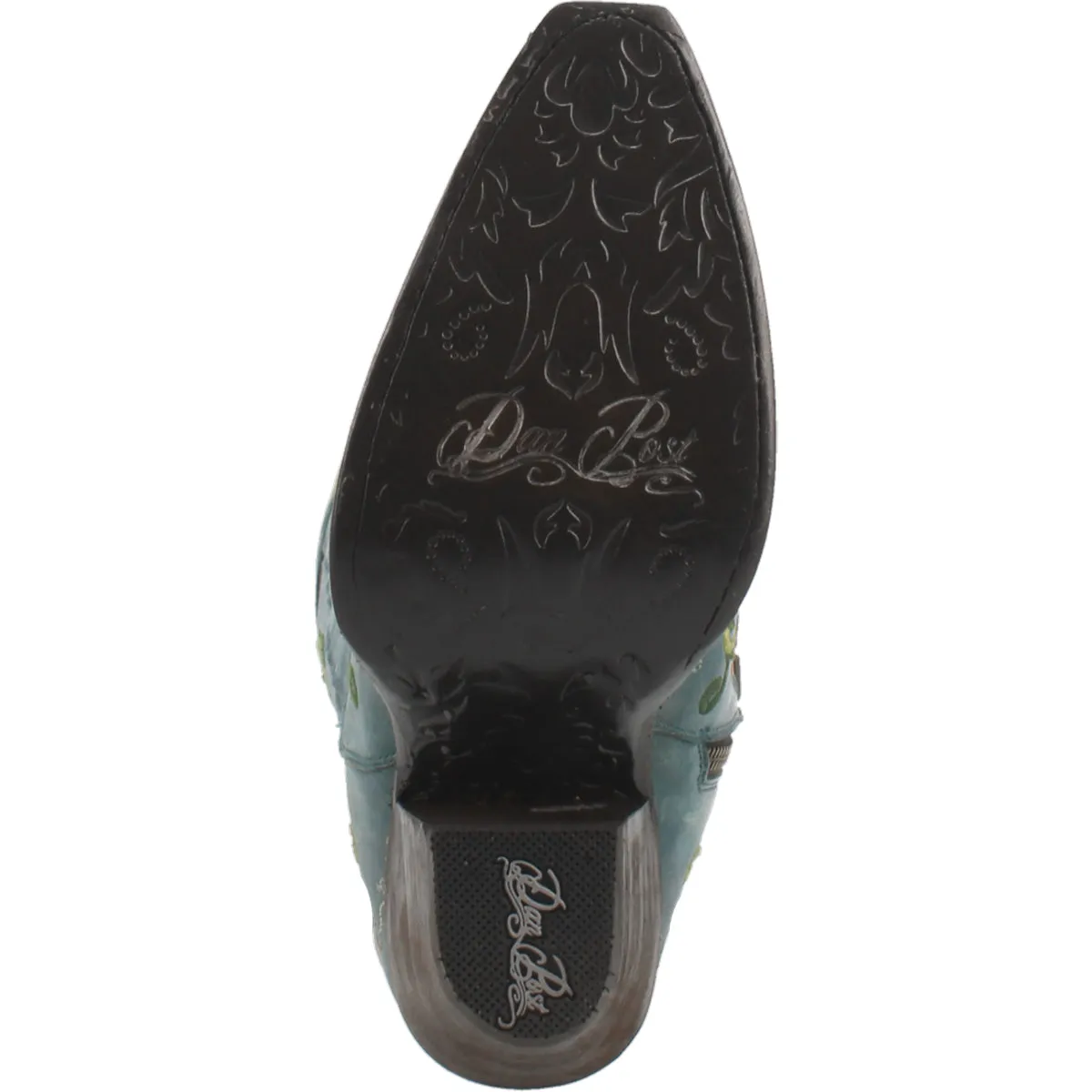 Dan Post Women's 20" Flower Child Turquoise Snip Toe Western Boot