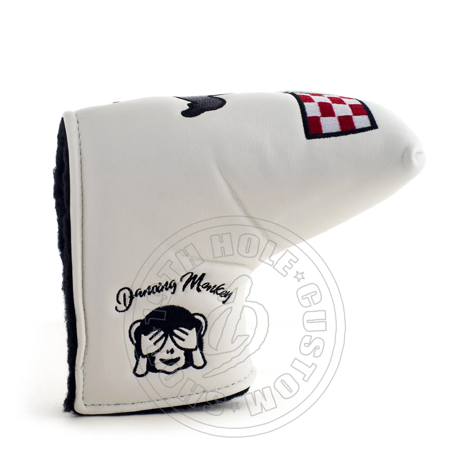 Dancing Monkey Blade and Mid Mallet Putter Headcover, White