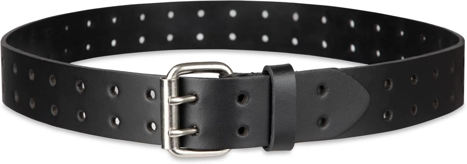 Dickies Men's Double Prong Fully Adjustable Leather Belt