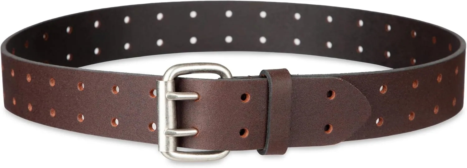 Dickies Men's Double Prong Fully Adjustable Leather Belt