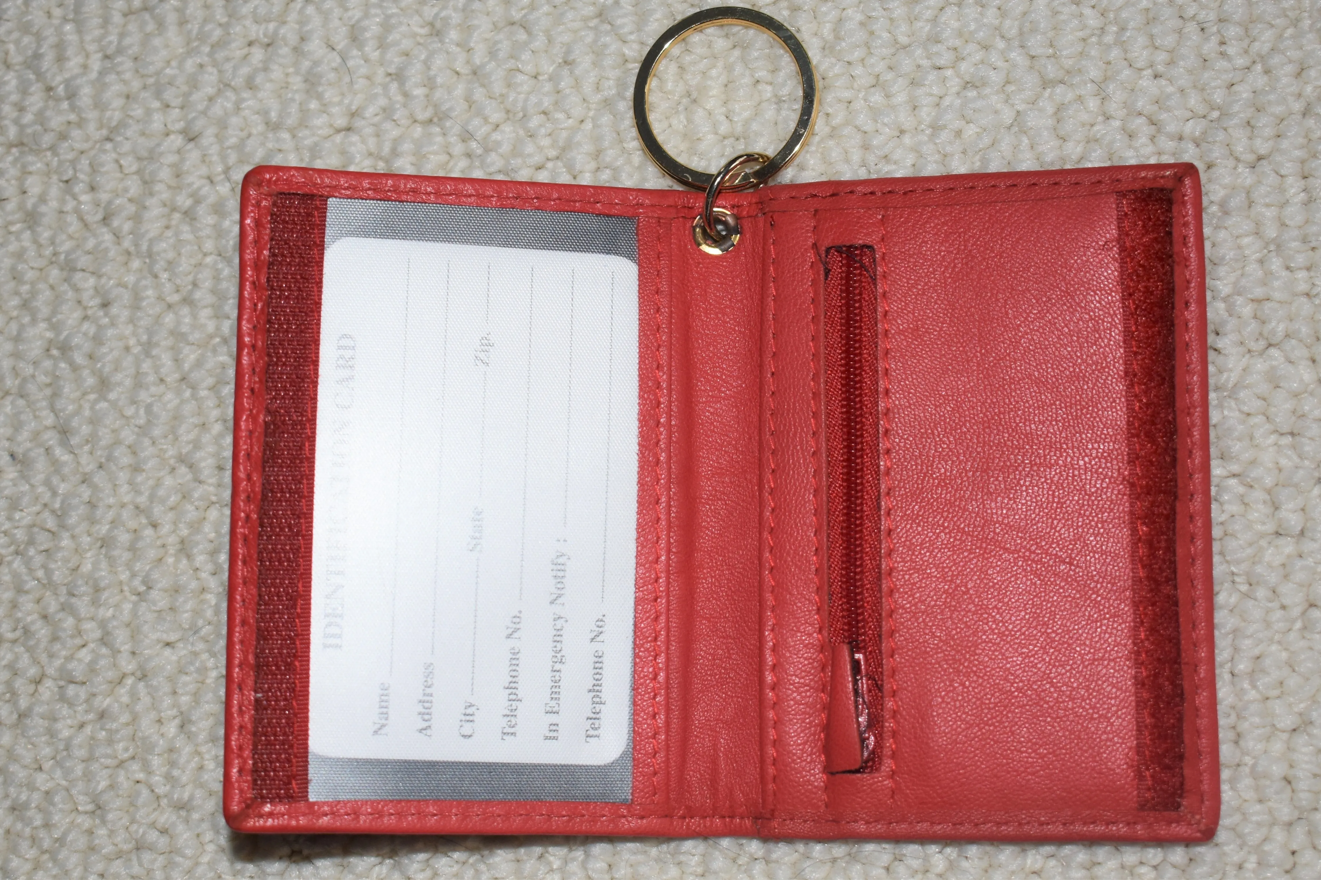DST Red Leather Key Chain/ID