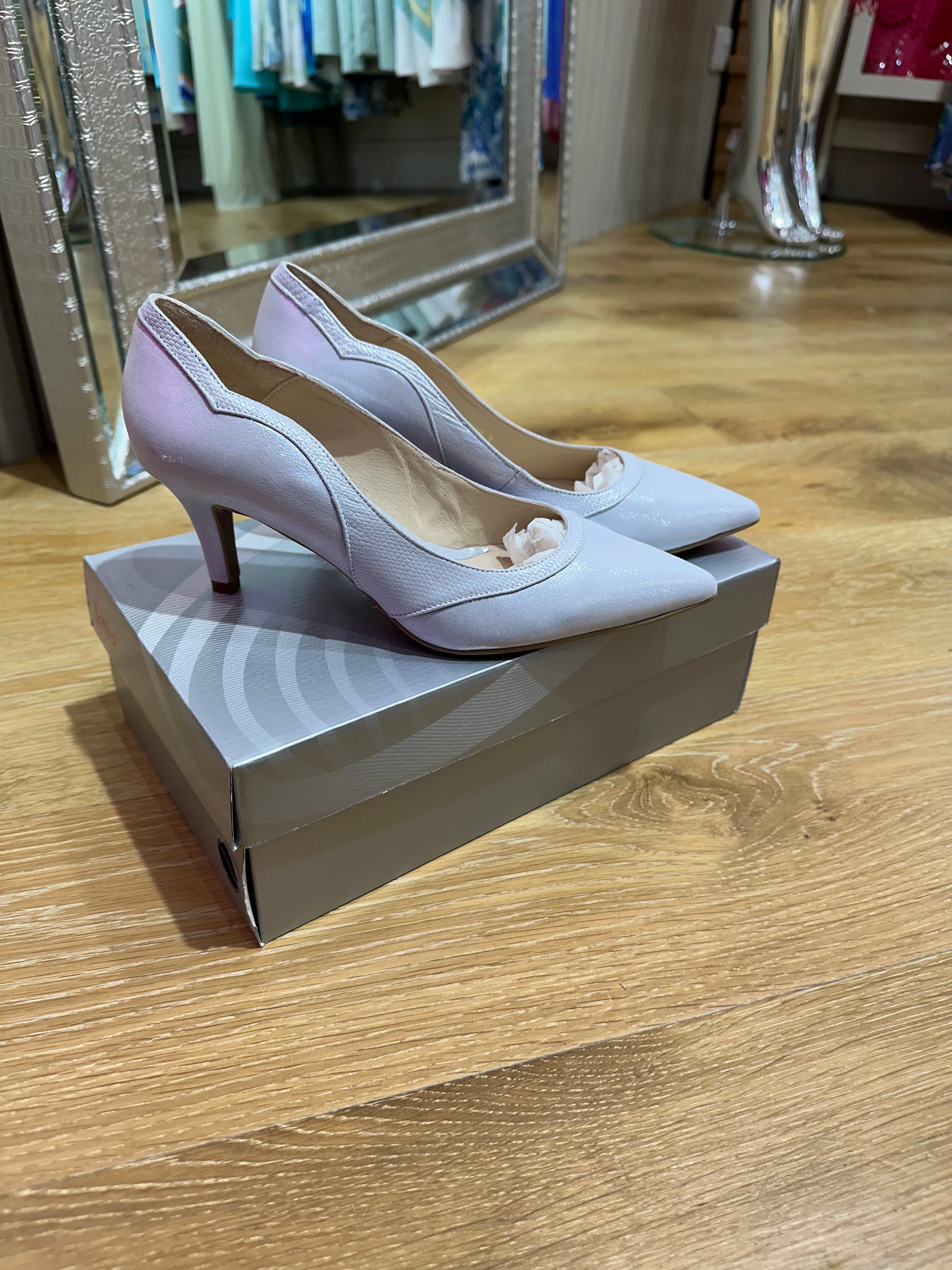Emis Silver Two Tone Low Heel