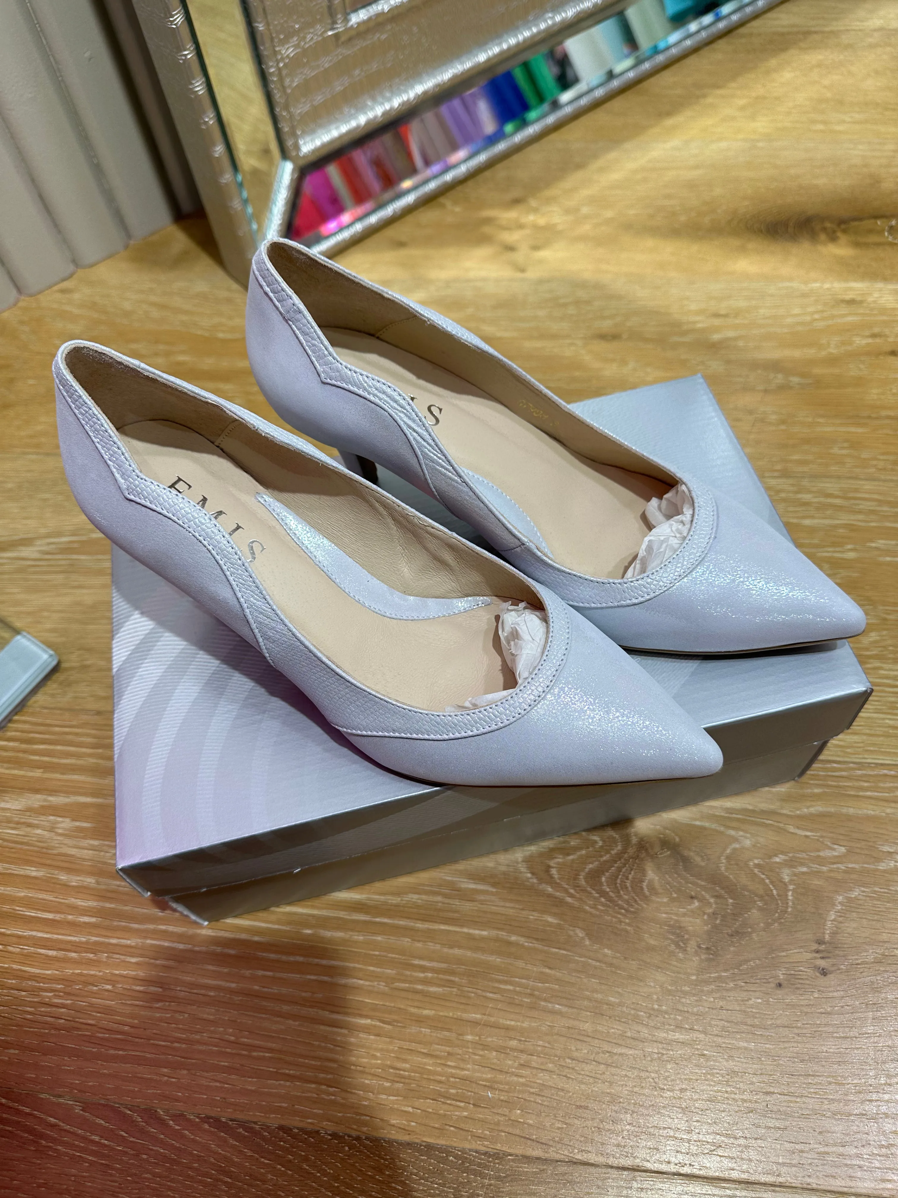 Emis Silver Two Tone Low Heel