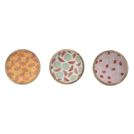 Enameled Mango Wood Bowls - 3 Styles