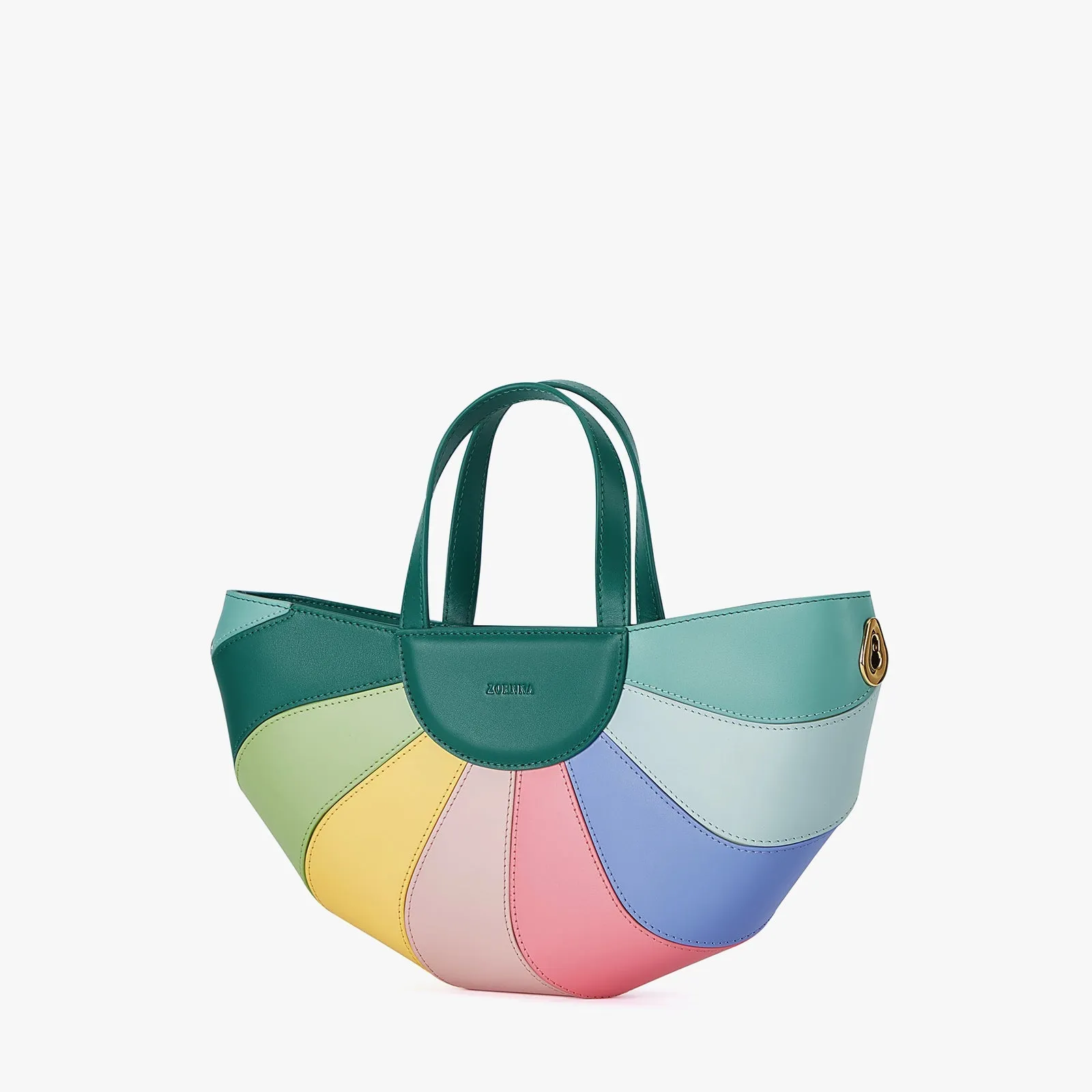 Fan Handbag Purse Blue