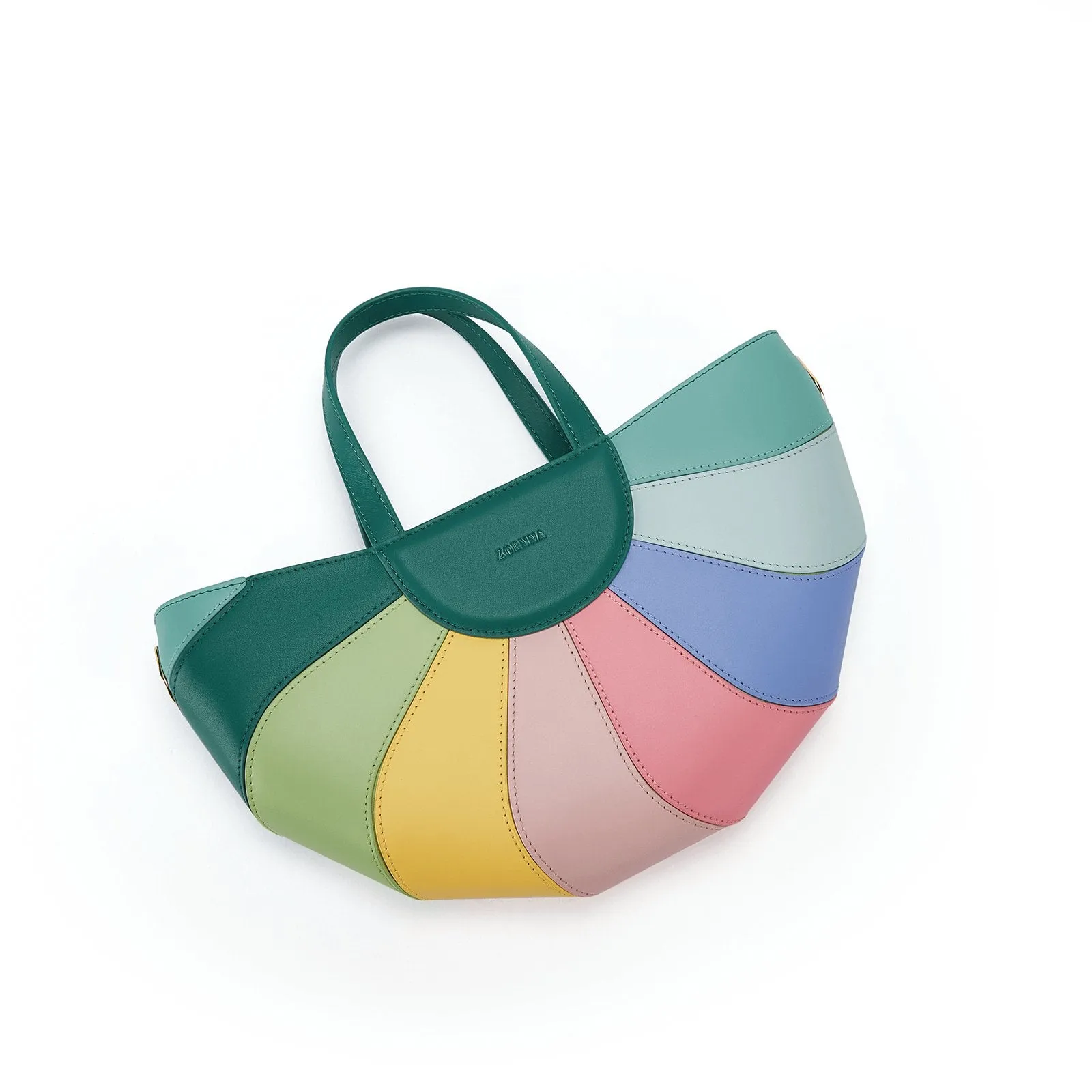 Fan Handbag Purse Blue