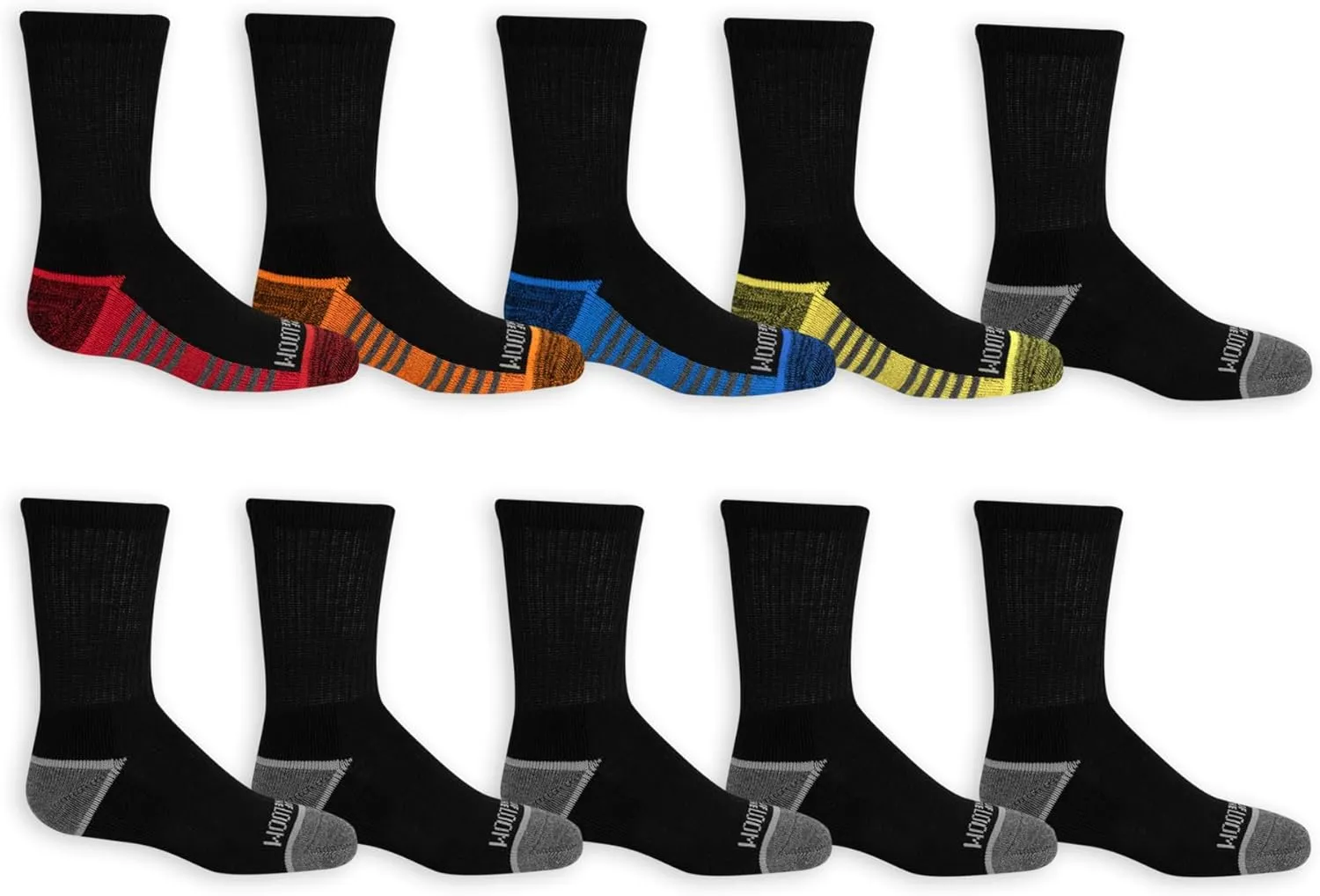 Fruit of the Loom Boys' 10 Pack Crew Socks