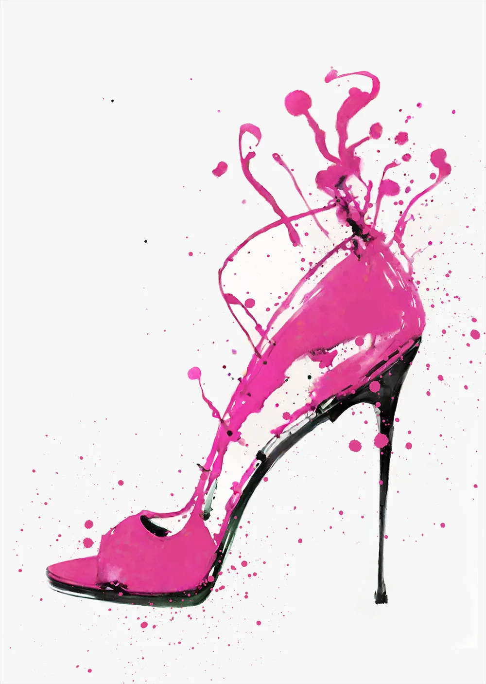 Fuchsia High Heel Splash Wall Art Print