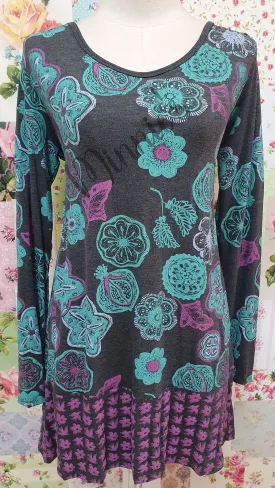 Grey Printed Top SW011