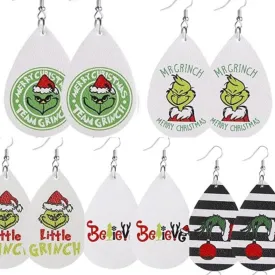 Grinch Leather earrings