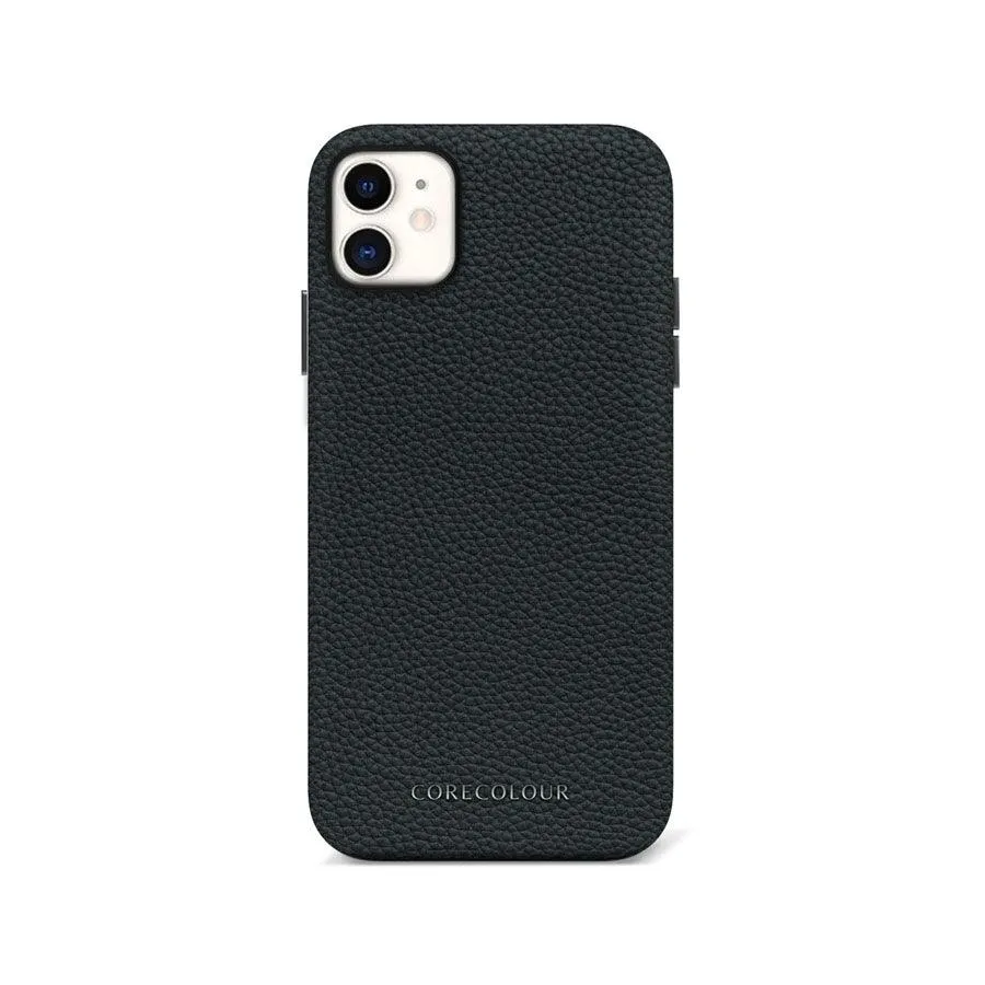 iPhone 11 Black Genuine Leather Phone Case