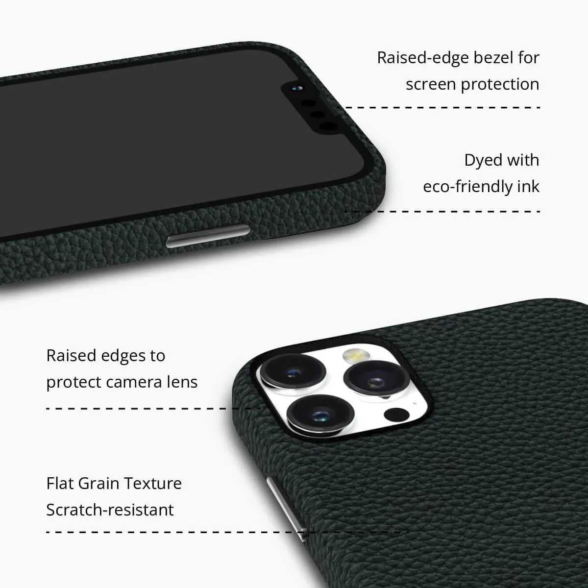 iPhone 11 Black Genuine Leather Phone Case