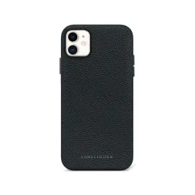 iPhone 11 Black Genuine Leather Phone Case