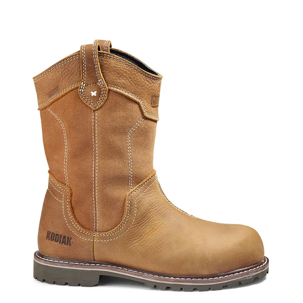Kodiak Bralorne Women's Pull-On Wellington Composite Toe Leather Work Boot KD0A8354FWE - Wheat